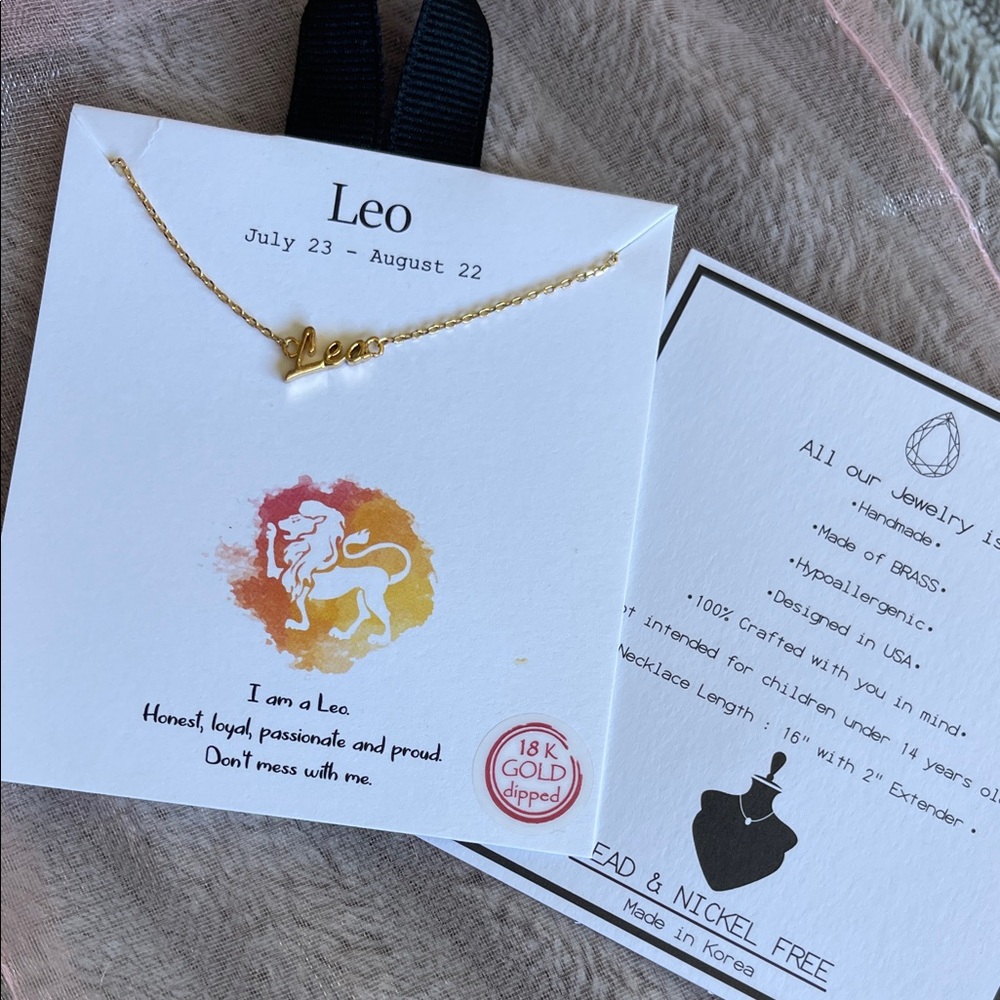 Gold Leo Zodiac Necklace